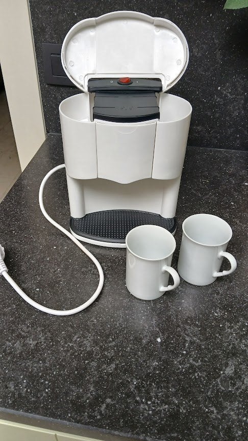 koffiezet apparaat voor 2 tassen, Ophalen