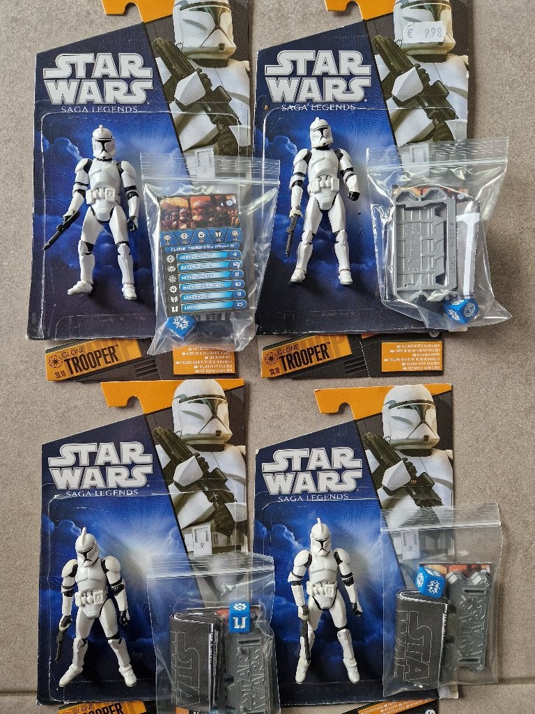 Star Wars 4 Figurines Clone Trooper Saga Legends  hasbro, Collections, Star Wars, Enlèvement ou Envoi, Utilisé, Figurine