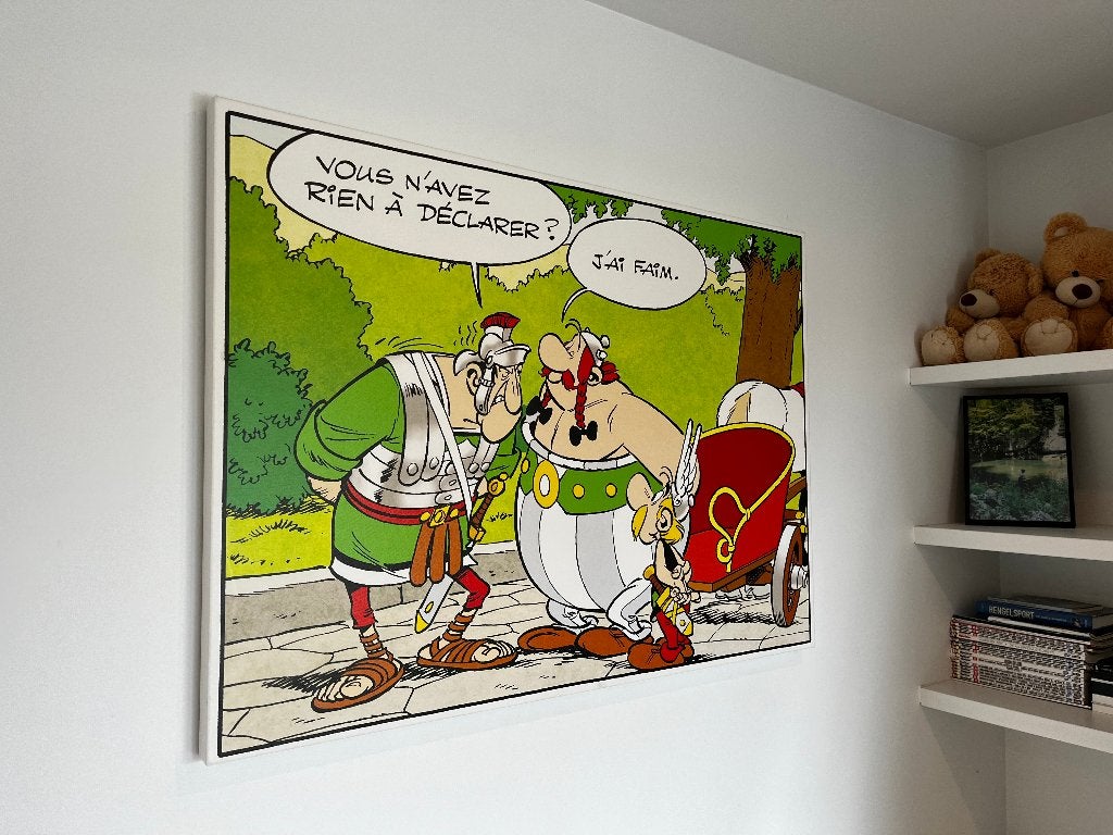 Asterix en Obelix print op canvas, Antiek en Kunst, Ophalen