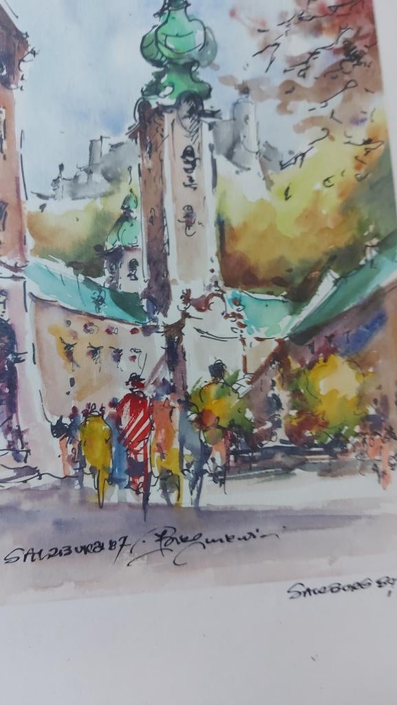 Aquarel (Salzburg), Antiek en Kunst, Kunst | Litho's en Zeefdrukken, Ophalen
