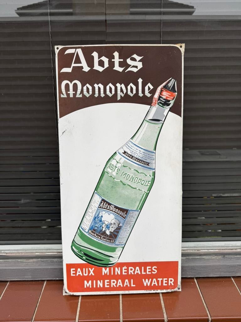 Abts Monopole oud reclamebord, Ophalen of Verzenden, Gebruikt, Reclamebord