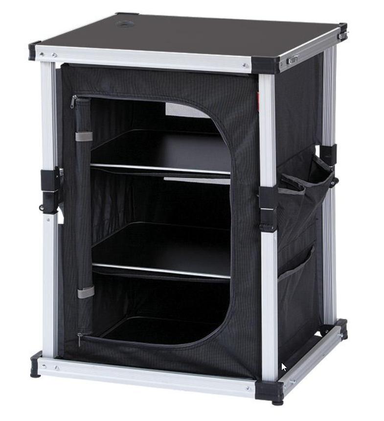 Armoire de camping Isabella, noir, basse, pliante, simple., Caravanes & Camping, Enlèvement ou Envoi, Comme neuf, Armoire de camping