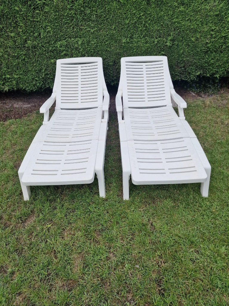 2 chaises longues, Enlèvement, Utilisé, Plastique, Pliant
