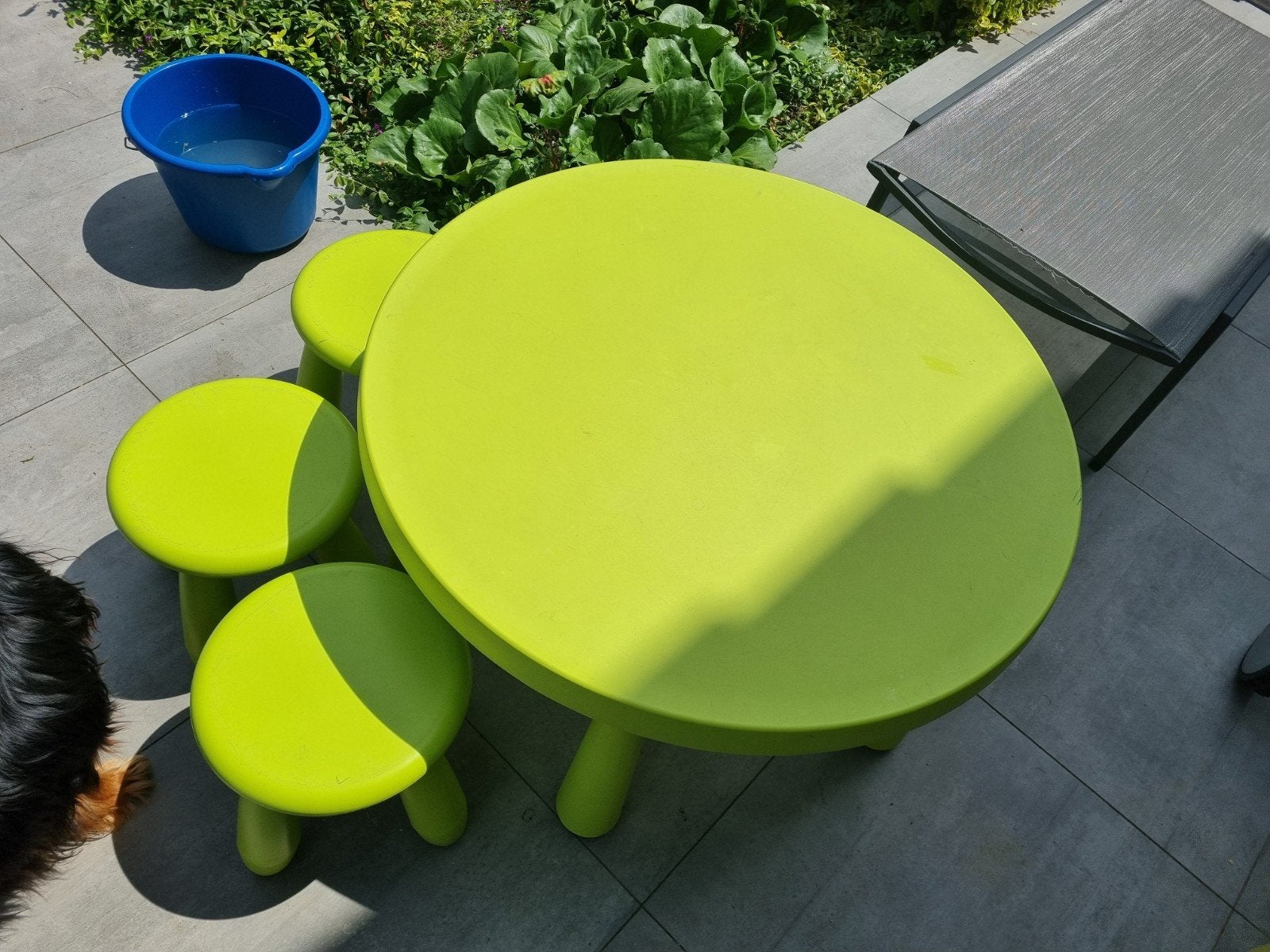 Ikea tafel met 3 krukjes serie Mammut, Ophalen, Gebruikt