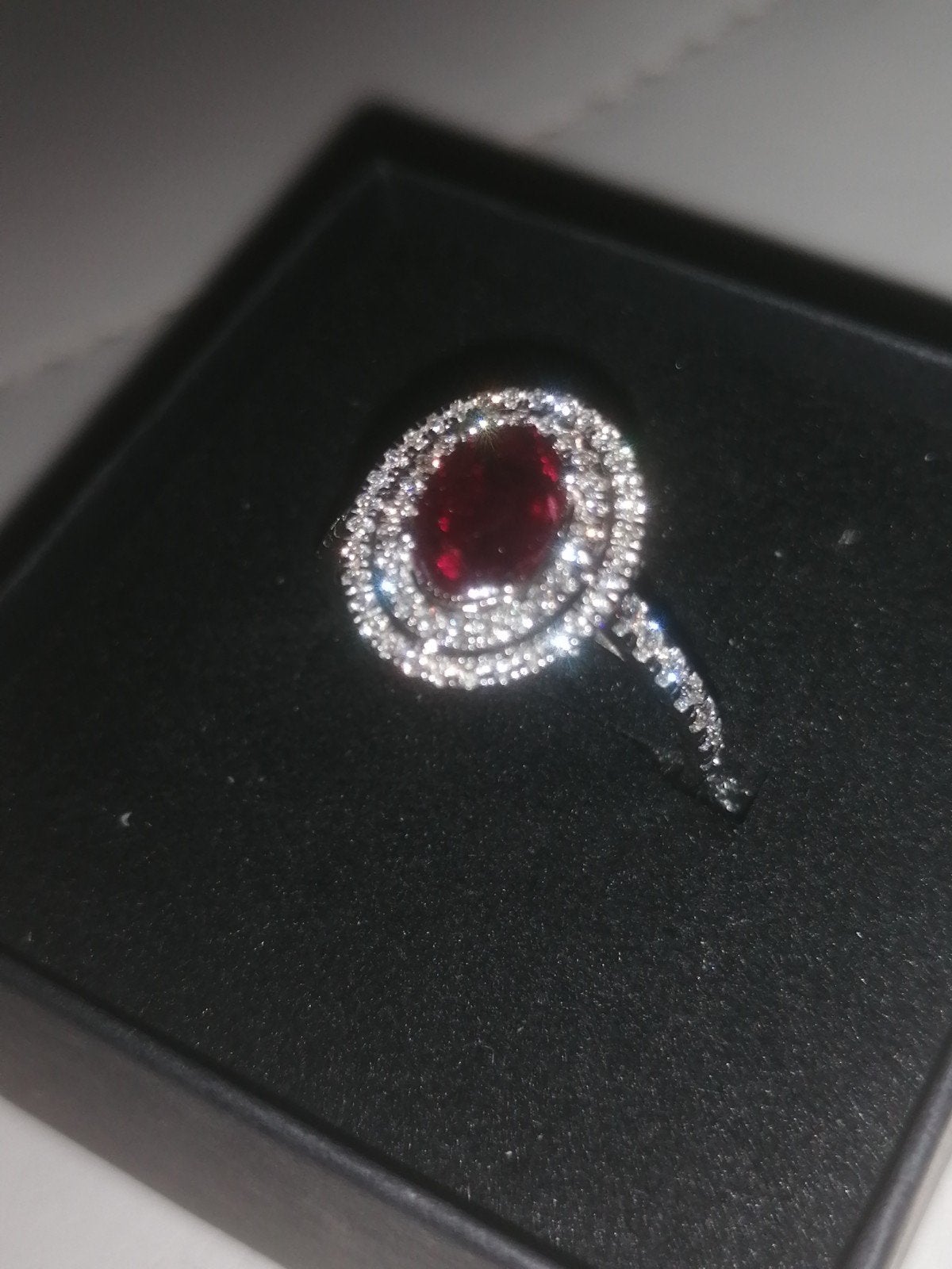 Diamanten ringen, 18k witgoud.Rubi.., Ophalen of Verzenden, Wit, Goud