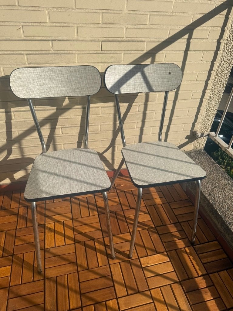 2 chaises vintage en formica, Enlèvement, Utilisé, Métal