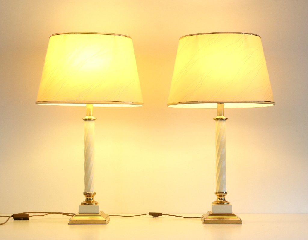 2 vintage Hollywood Regency tafellampen, Ophalen