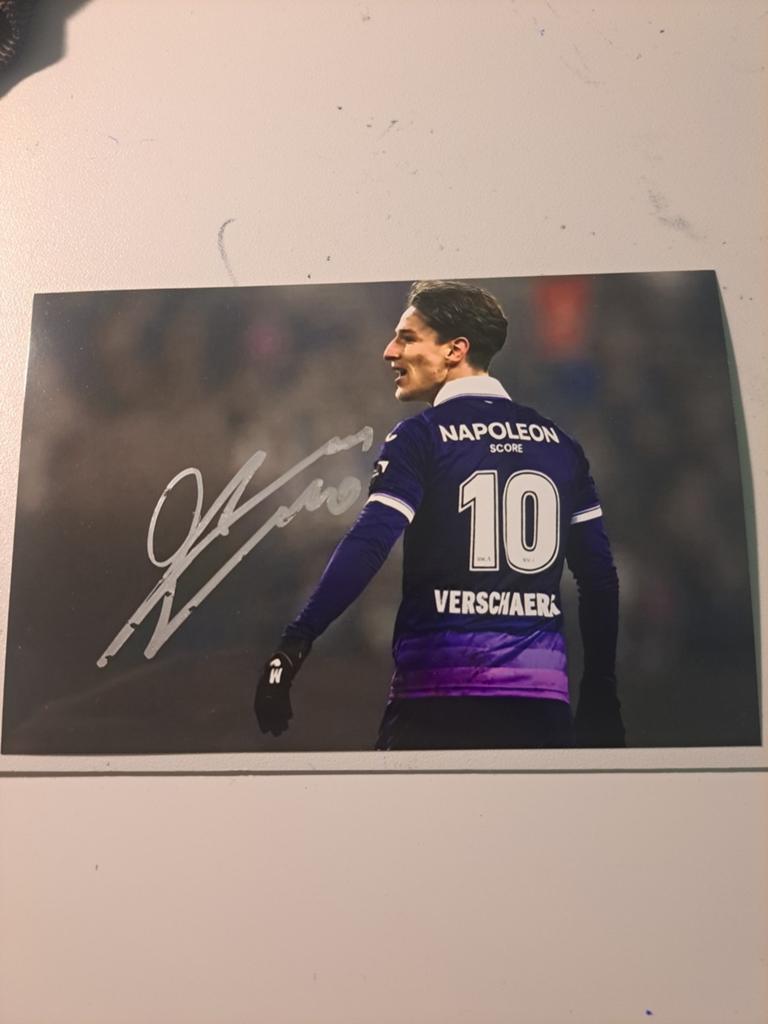 Gesigneerde foto Yari Verschaeren, Verzamelen, Sportartikelen en Voetbal, Ophalen of Verzenden, Nieuw