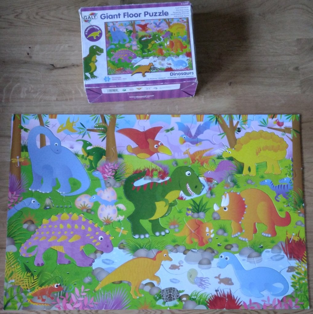Giant Floor Puzzle Dinosaurs - Galt Toys [3+], Enfants & Bébés, Enlèvement, 10 à 50 pièces, Utilisé, 4 à 6 ans
