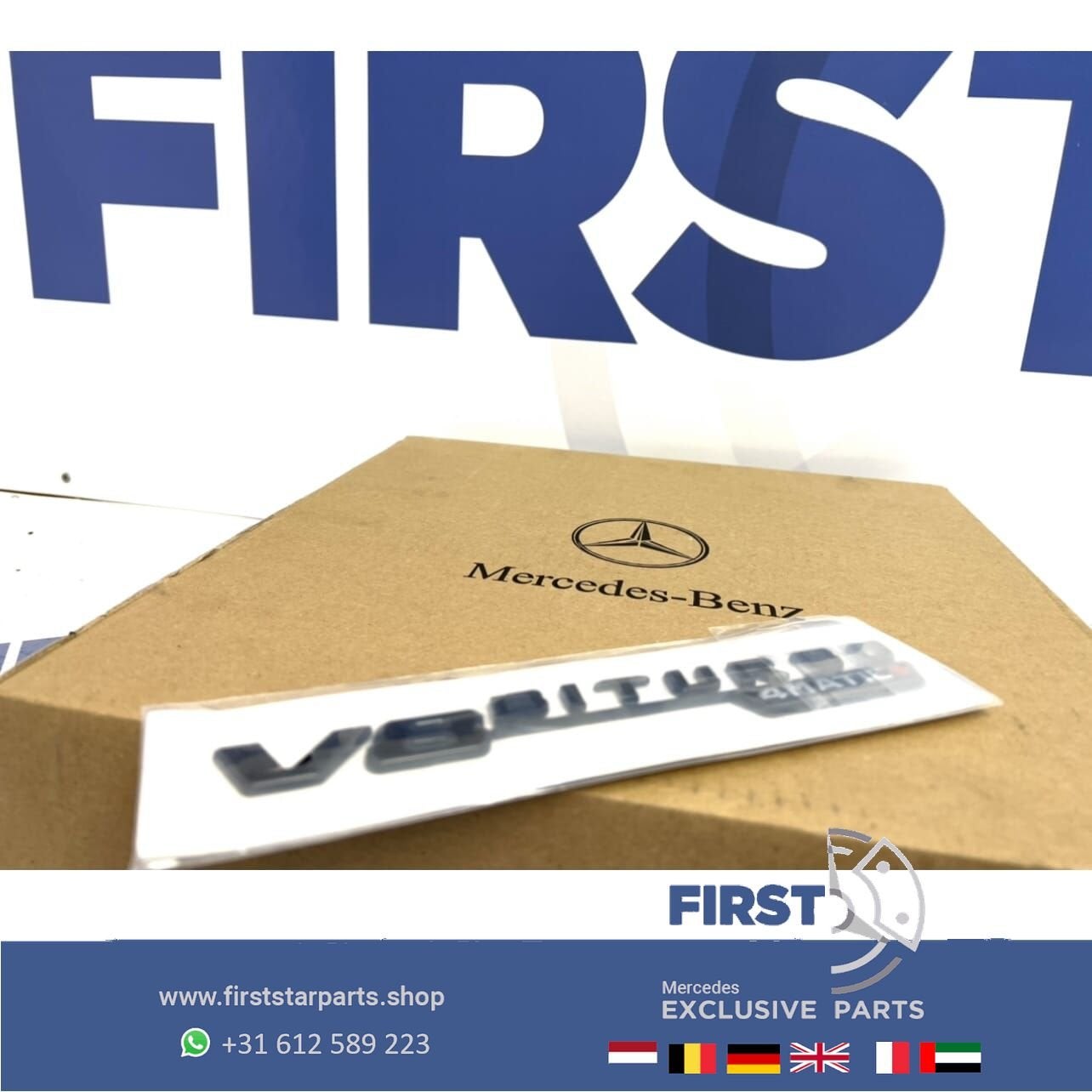 V8 BITURBO 4MATIC+ zijscherm EMBLEEM LOGO SET BADGE Mercedes, Utilisé, -, -, Enlèvement ou Envoi