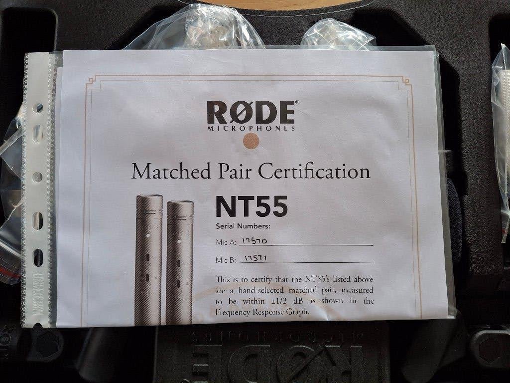 RØDE NT55 matched pair condensator studio microfoon, Muziek en Instrumenten, Microfoons, Ophalen of Verzenden, Nieuw, Overige typen