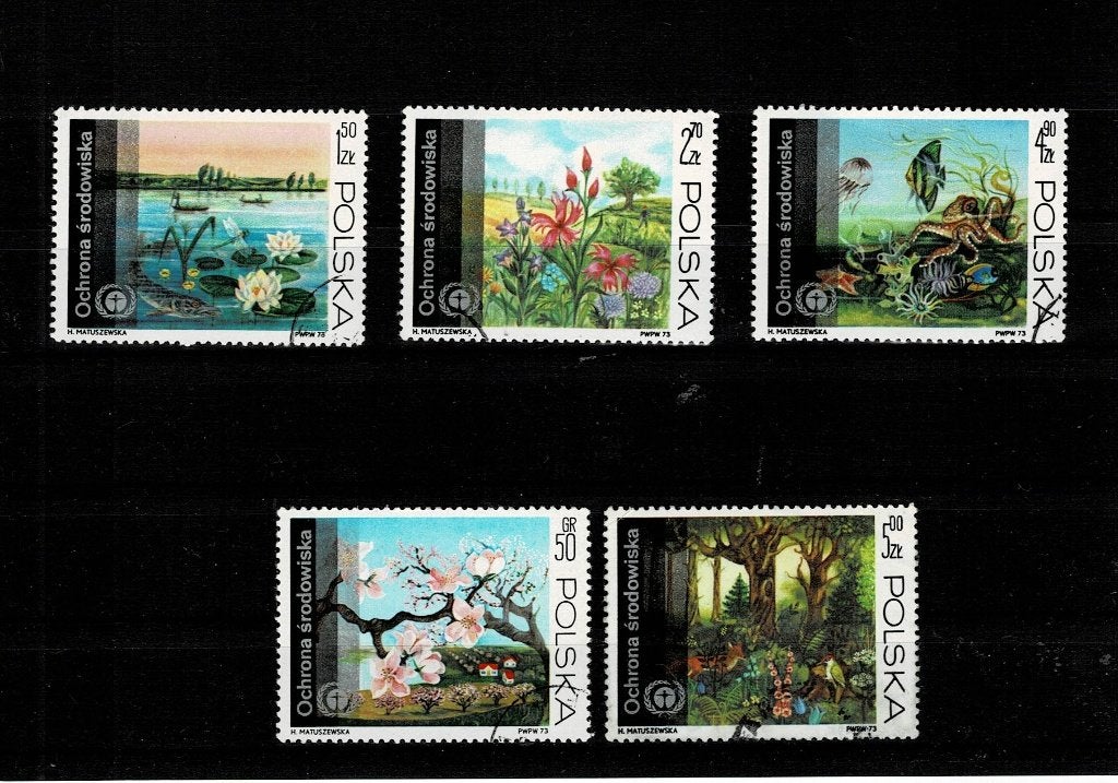 EUROPE POLOGNE PEINTURES 5 TIMBRES OBLITERES - VOIR SCAN, Enlèvement, Pologne, Affranchi