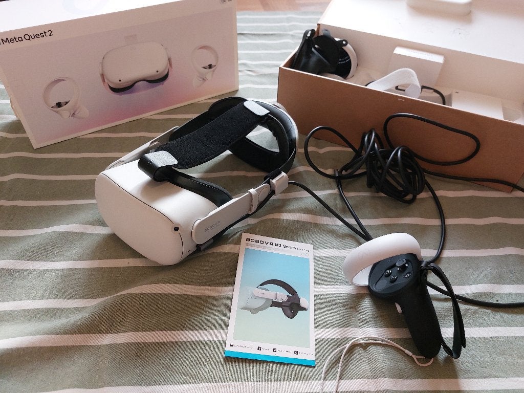 META QUEST 2 128GB + EXTRA ACCESOIRES, Games en Spelcomputers, Ophalen of Verzenden, Zo goed als nieuw, VR-bril, Pc