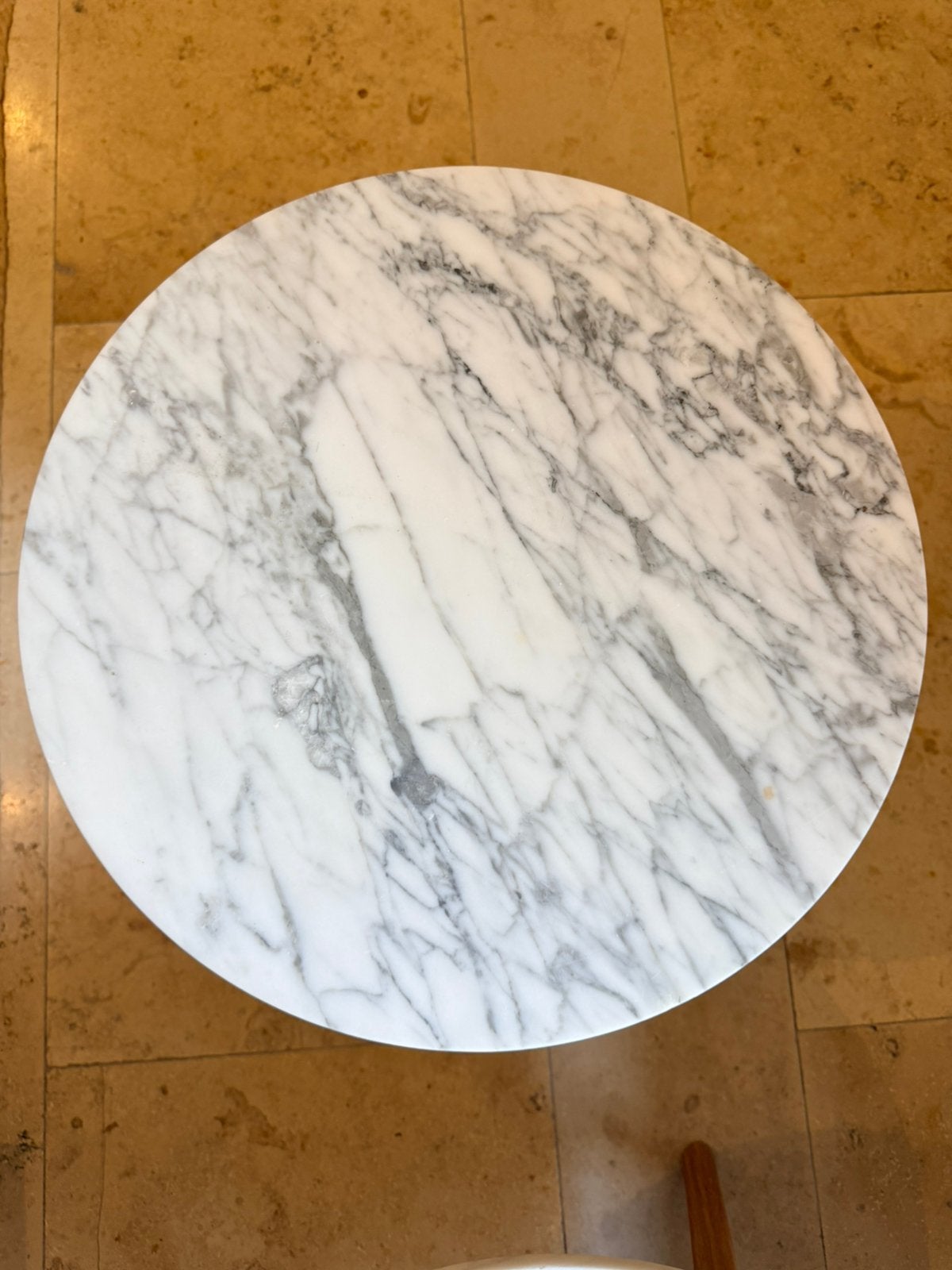 Zuiver marmeren bijzettafel, Ophalen, Minder dan 45 cm, Minder dan 55 cm, Gebruikt