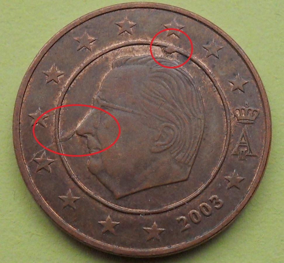 België 5 cent 2003 overtreding., Postzegels en Munten, Munten | Europa | Euromunten, Verzenden, België, 5 cent, Losse munt