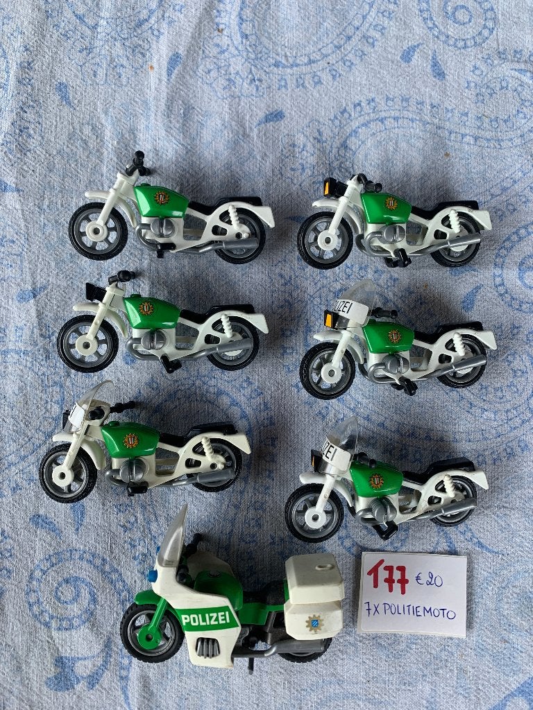 PLAYMOBIL: T77: LOT 7 POLITIEMOTO'S, Gebruikt, Losse onderdelen, Voertuig, Ophalen of Verzenden