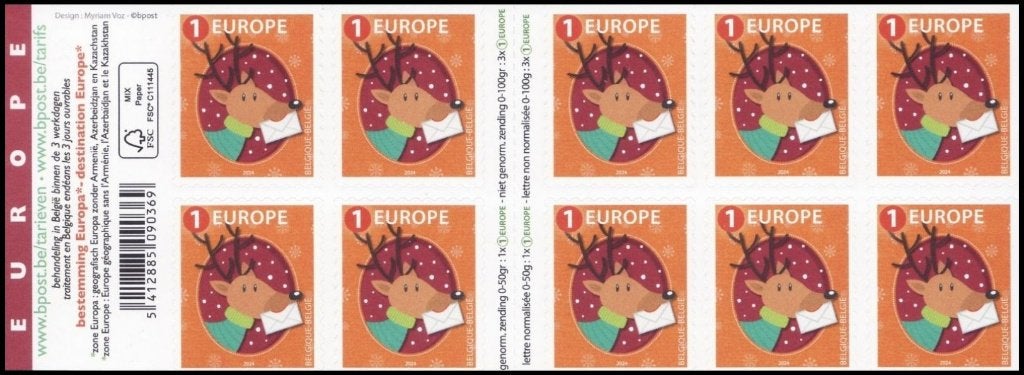 B189 Postzegelboekjes - Kerstmis (Europese postzegels), Postzegels en Munten, Verzenden, Frankeerzegel, Postfris, Europa