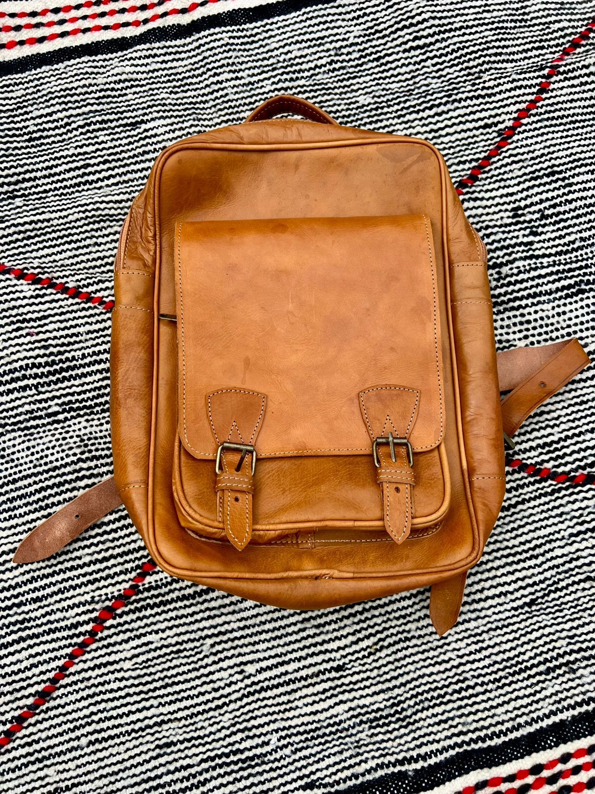 Lederen rugzak te koop, Handtassen en Accessoires, Ophalen of Verzenden, Nieuw