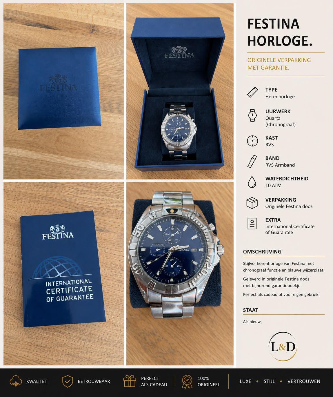 MONTRE FESTINA., Bijoux, Sacs & Beauté, Montres | Hommes, Enlèvement ou Envoi, Comme neuf, Montre-bracelet