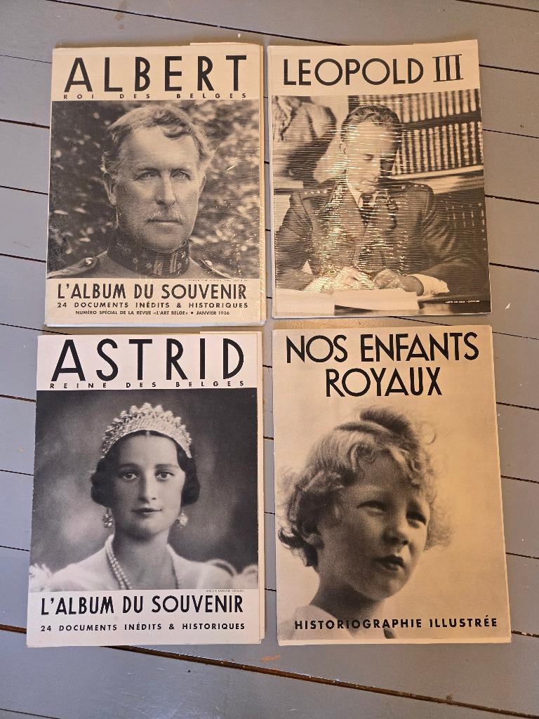 ensemble royal 1936-1938 — Albert I, Astrid, Léopold III, Enlèvement ou Envoi, Utilisé, Carte, Photo ou Gravure