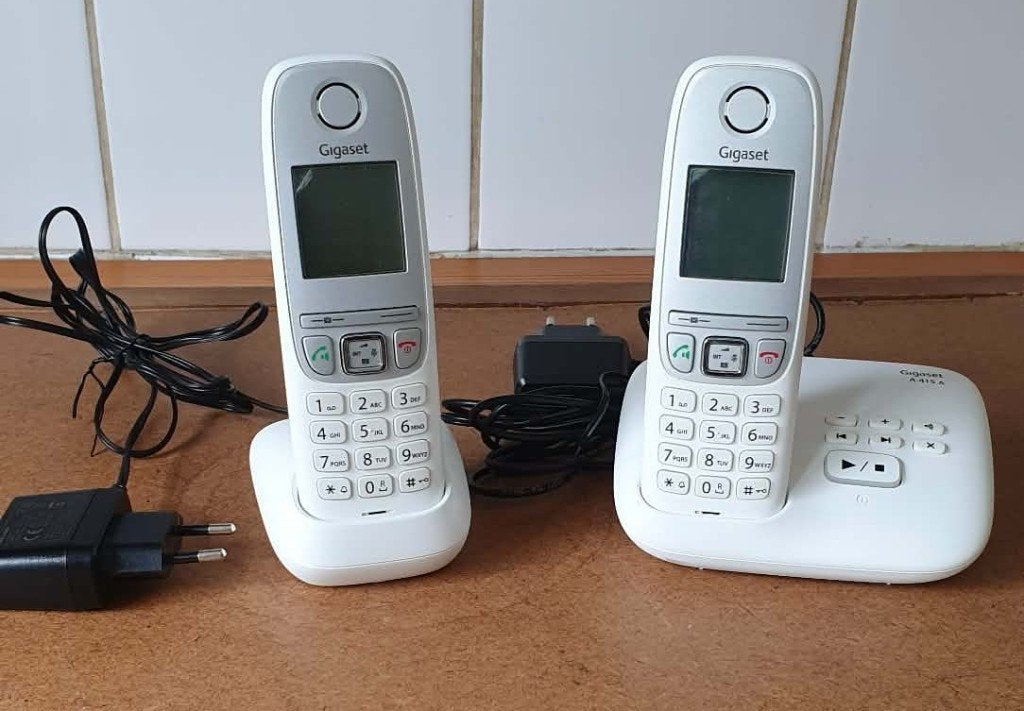 DRAADLOZE DUOTELEFOON ANTWOORDAPPARAAT GIGASET  A 415, Ophalen, Zo goed als nieuw, 2 handsets
