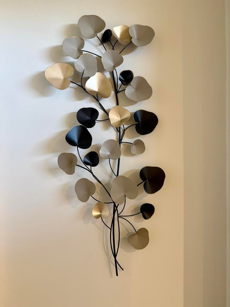 Décoration murale Maisons du Monde — Feuilles dorées/noires, Industriel, Doré, Métal, Comme neuf