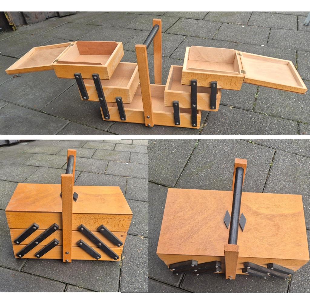 Uitklapbare vintage naaikoffer, Hobby en Vrije tijd, Naaien en Fournituren, Ophalen