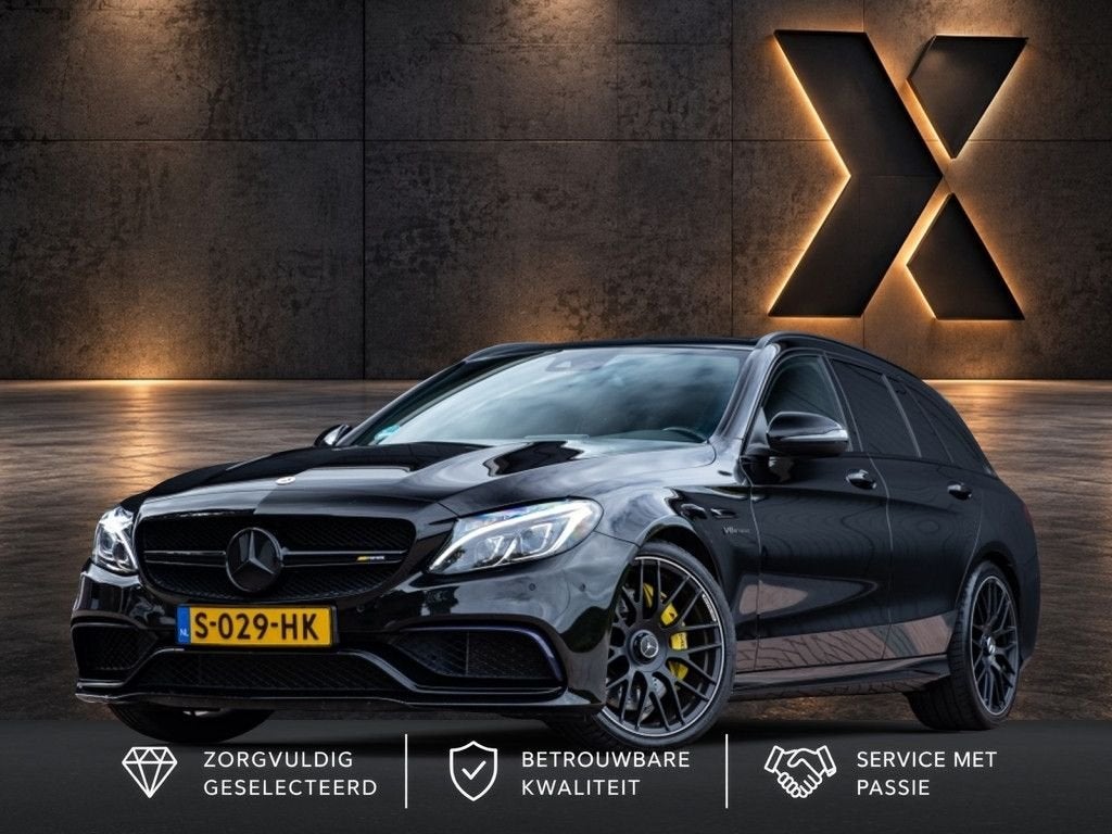Mercedes-Benz C 63 AMG Estate V8 BiTurbo | Carbon | Schaalst, Auto's, Automaat, Zwart, Bedrijf, Break