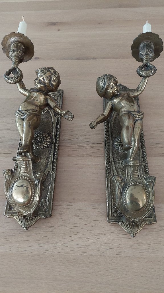 Wandkandelaars, Enlèvement, Cuivre ou Bronze