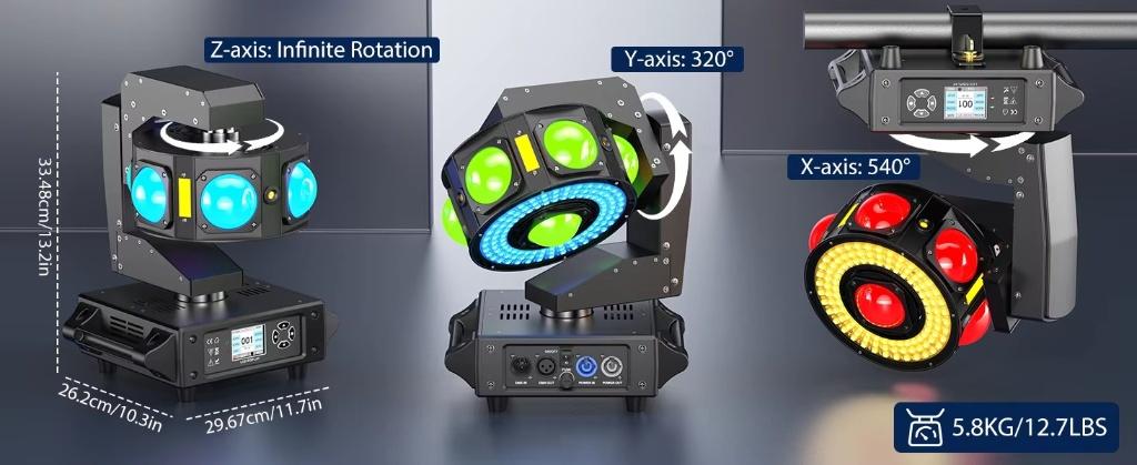 Nieuwe First Class 7 x 80W RGBW + RGB LASER Ufo Movinghead, Muziek en Instrumenten, Ophalen of Verzenden, Nieuw, Licht, Geluidgestuurd