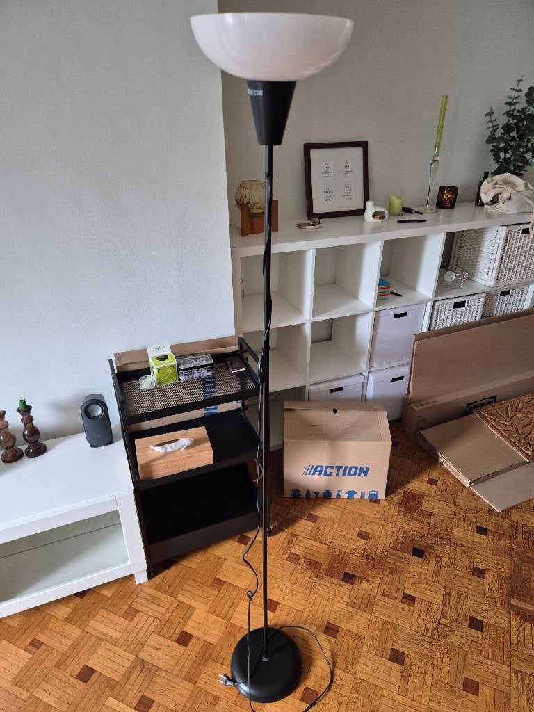 Lampe sur pied IKEA TÅGARP et lampe Uplighter (noir/blanc), Enlèvement, Comme neuf, 150 à 200 cm