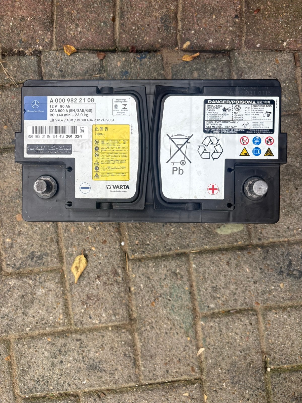 Accu 80ah 12v varta mercedes werkt prefect ook andere ah bes