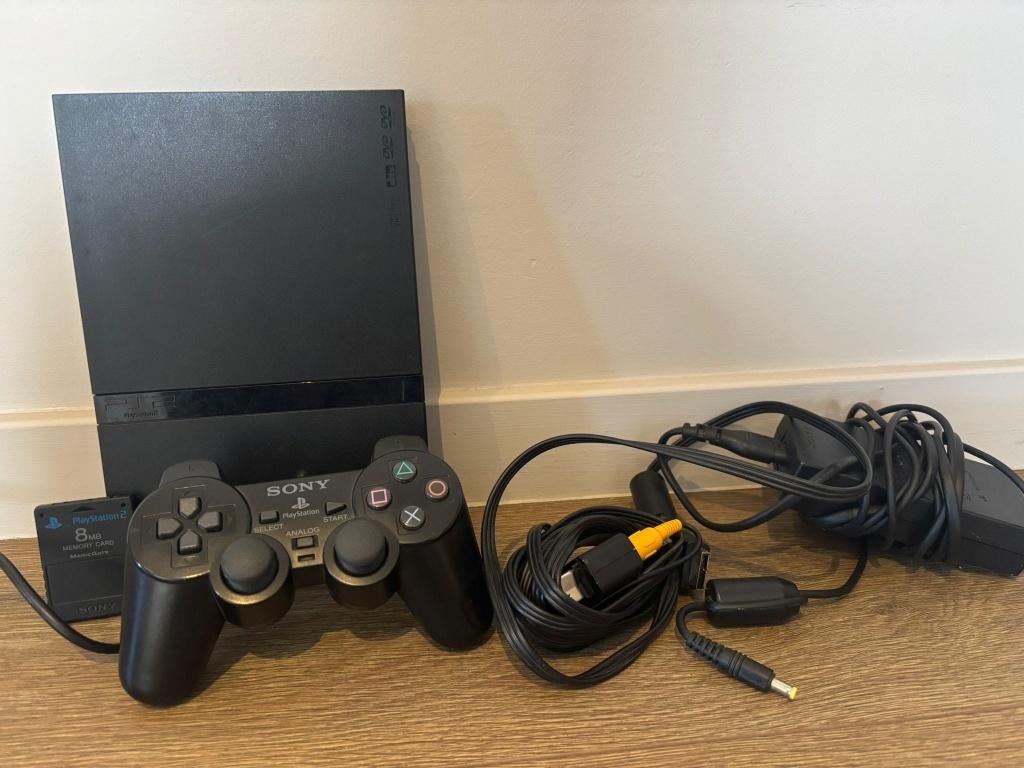 Sony PlayStation 2 (PS2) + controller + memory card + doos, Games en Spelcomputers, Games | Sony PlayStation 2, Ophalen, Gebruikt