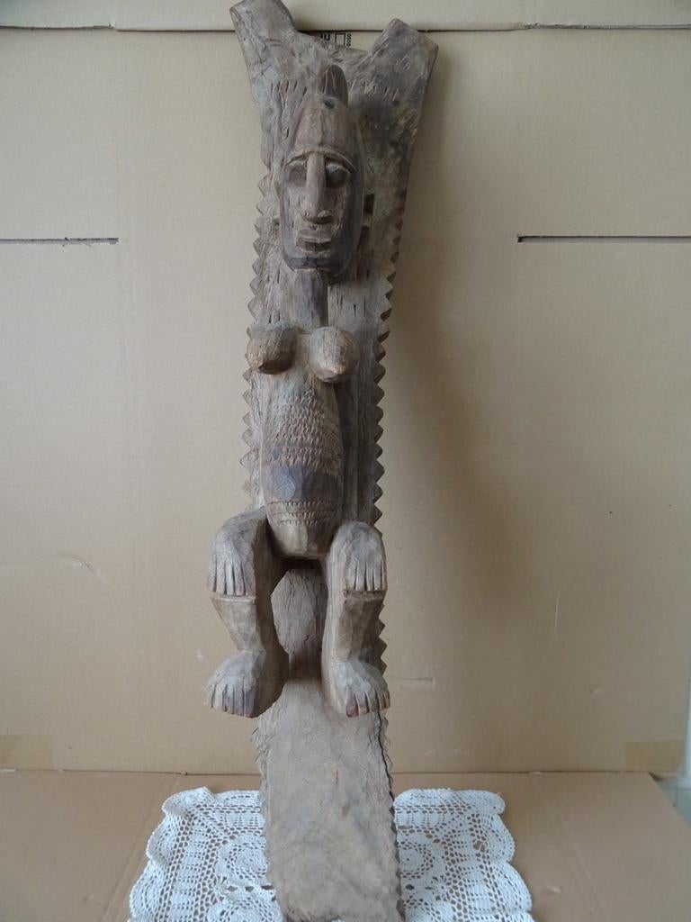 Houten beeld vruchtbaarheidsbeeld Dogon Mali 83cm vintage, Antiek en Kunst, Kunst | Niet-Westerse kunst, Ophalen of Verzenden