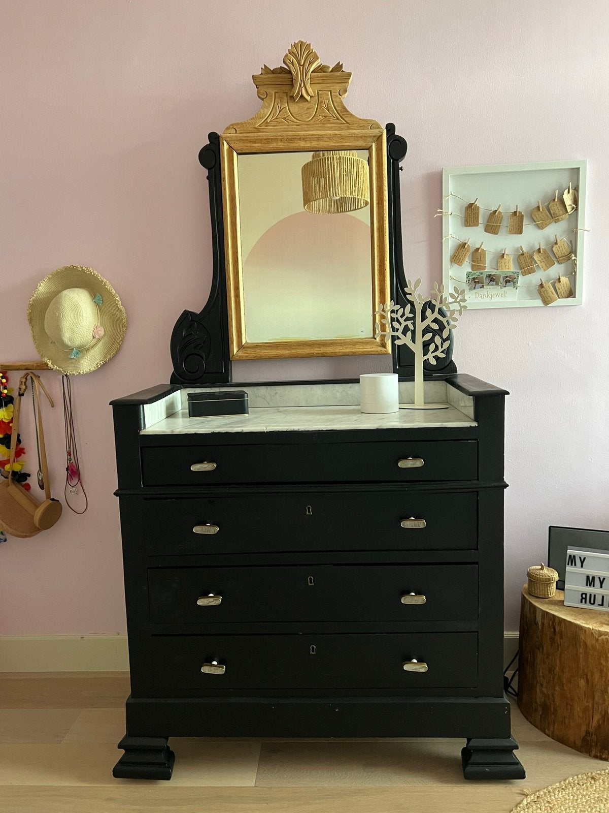 Meuble de toilette, table de maquillage, 3 ou 4 tiroirs, 25 à 50 cm, Enlèvement, Utilisé