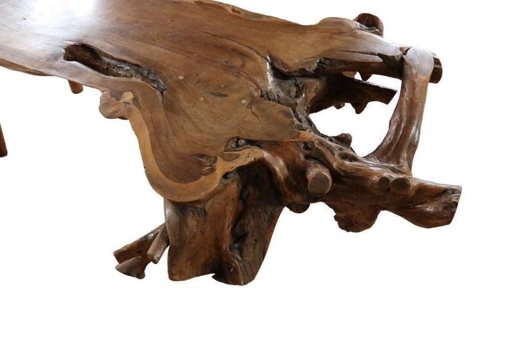 Grote sculpturale salontafel van wortelhout - circa 1970, Huis en Inrichting, Ophalen, Gebruikt, 50 tot 100 cm, Organic Modern / Wabi-Sabi
