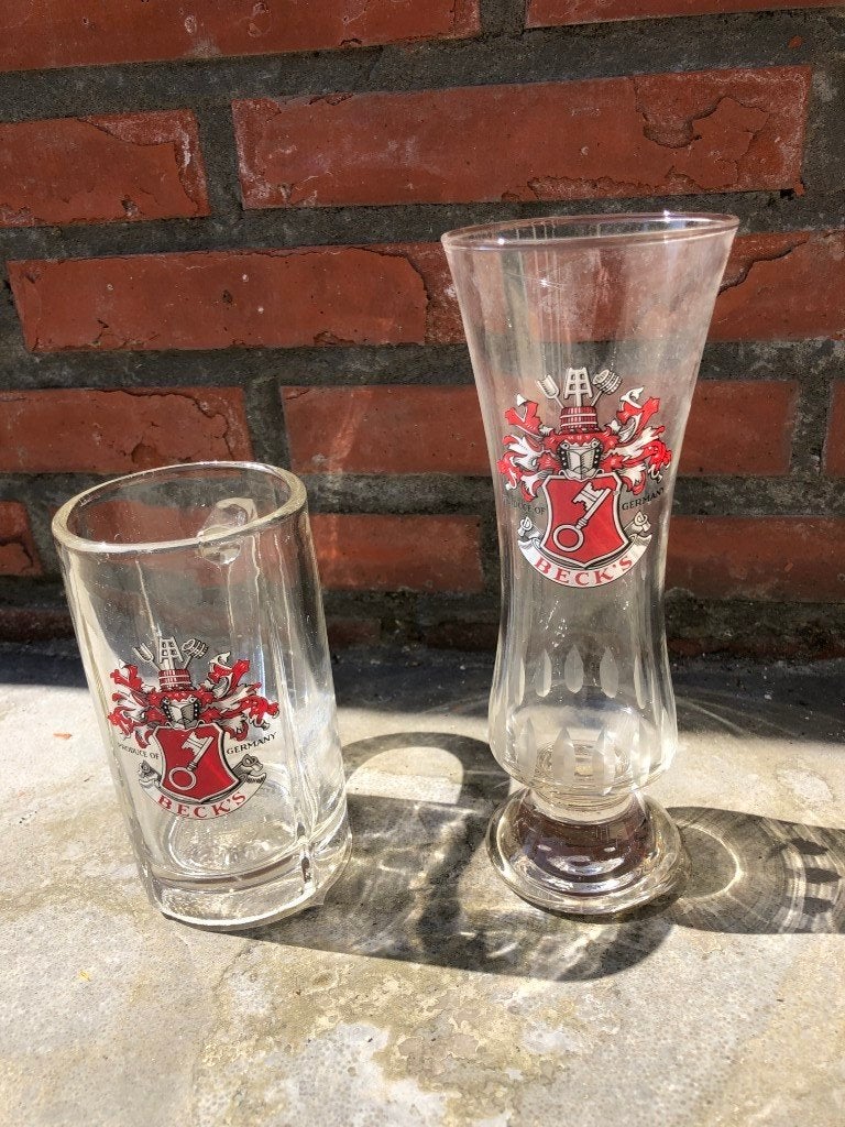 2 bierglazen Becks Germany, Verzamelen, Biermerken, Ophalen of Verzenden