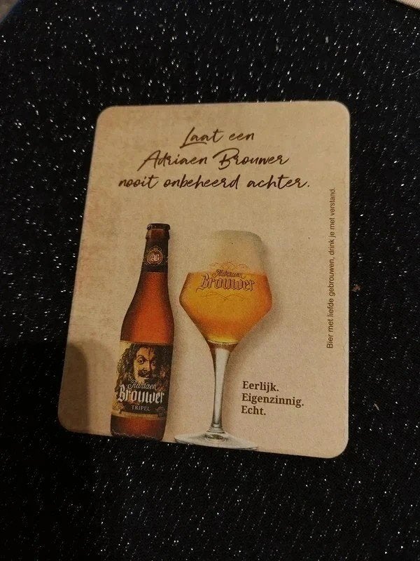 Bierviltje : Adriaen Brouwer / Brouwerij Roman, Verzamelen, Ophalen of Verzenden, Zo goed als nieuw, Viltje(s)