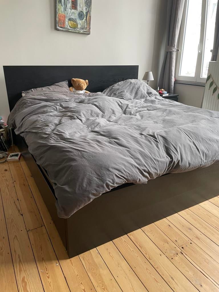 Ikea twee person king bed - top conditie, Enlèvement, Comme neuf, Deux personnes, Noir
