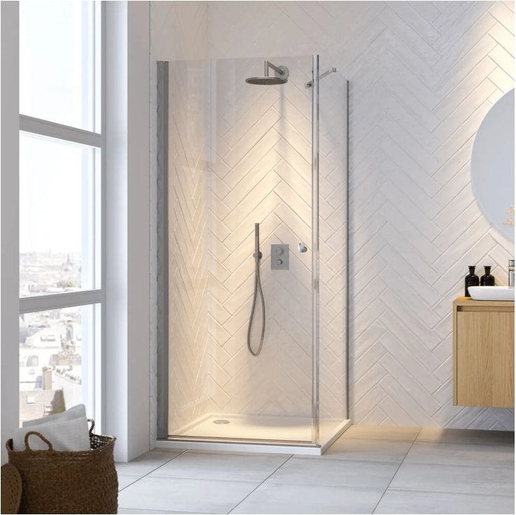 Zilverkleurige douchewand Sealskin, Huis en Inrichting, Badkamer | Badkamermeubels, Ophalen, 100 tot 150 cm, 200 cm of meer, 75 cm of meer