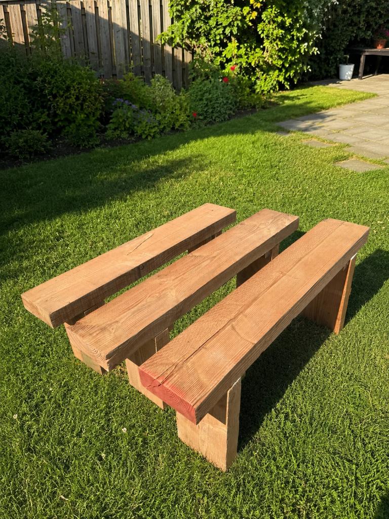 Handgemaakt Houten Bankje, Tuin en Terras, Tuinbanken, Nieuw, Hout, Ophalen