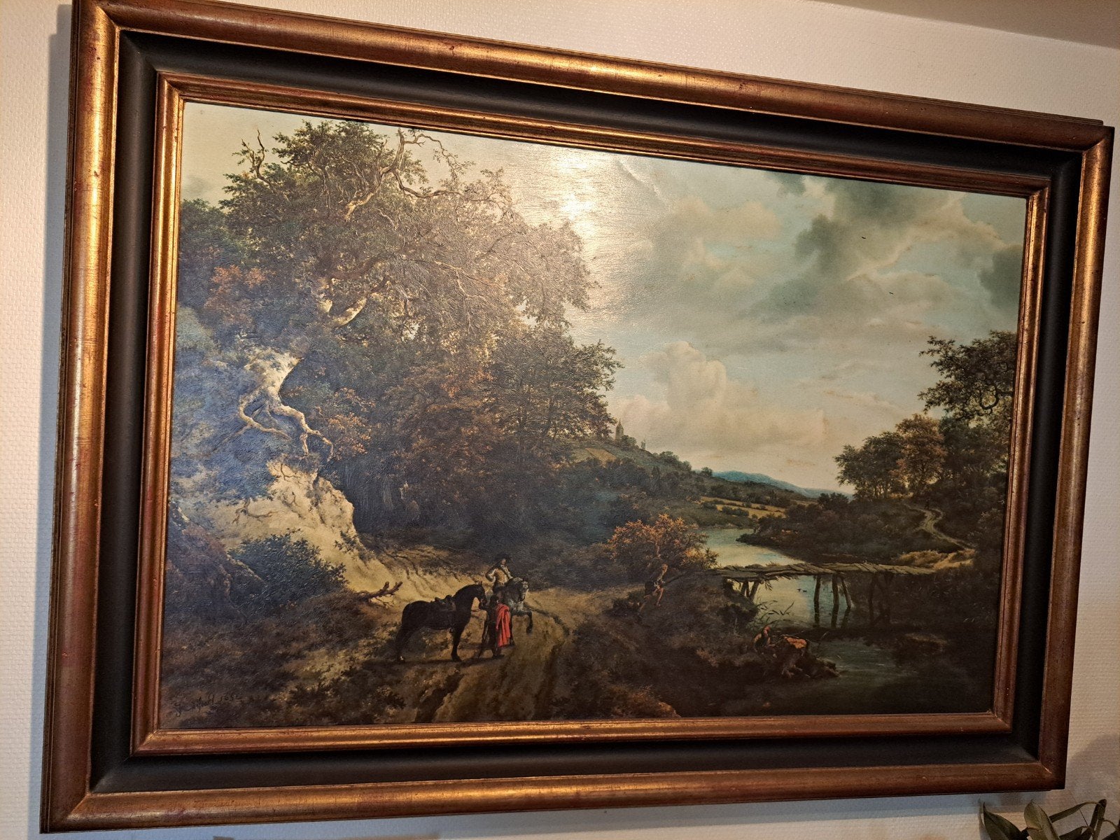 Oeuvre repro de Jacob van Ruisdael, un peintre hollandais17e, Antiquités & Art, Enlèvement, Œuvre originale, Paysage, Toile