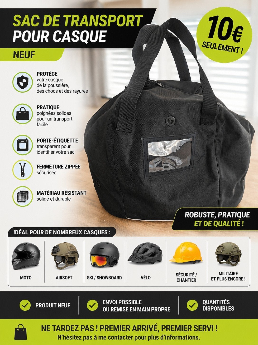 Sac casque moto et autre, S