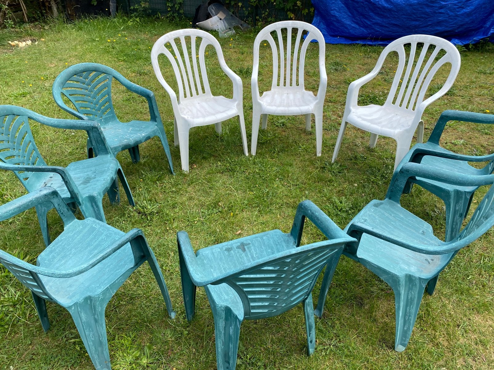 Gratis tuinstoelen 9 stuks, Ophalen, Zo goed als nieuw