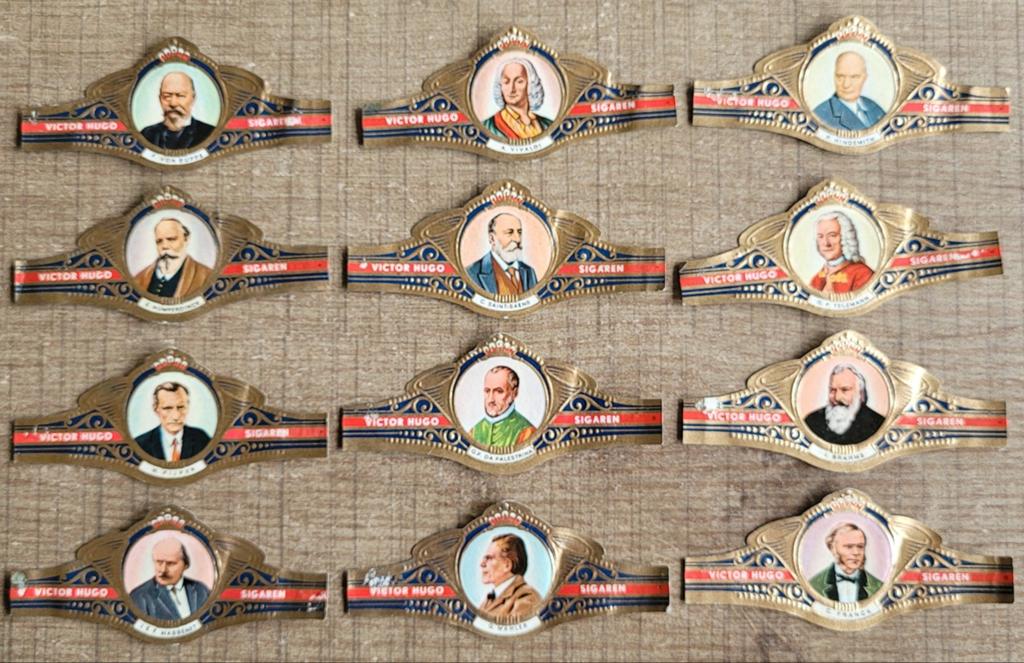 12 oude sigarenbandjes: Componisten, Enlèvement ou Envoi, Utilisé, Bagues de cigare