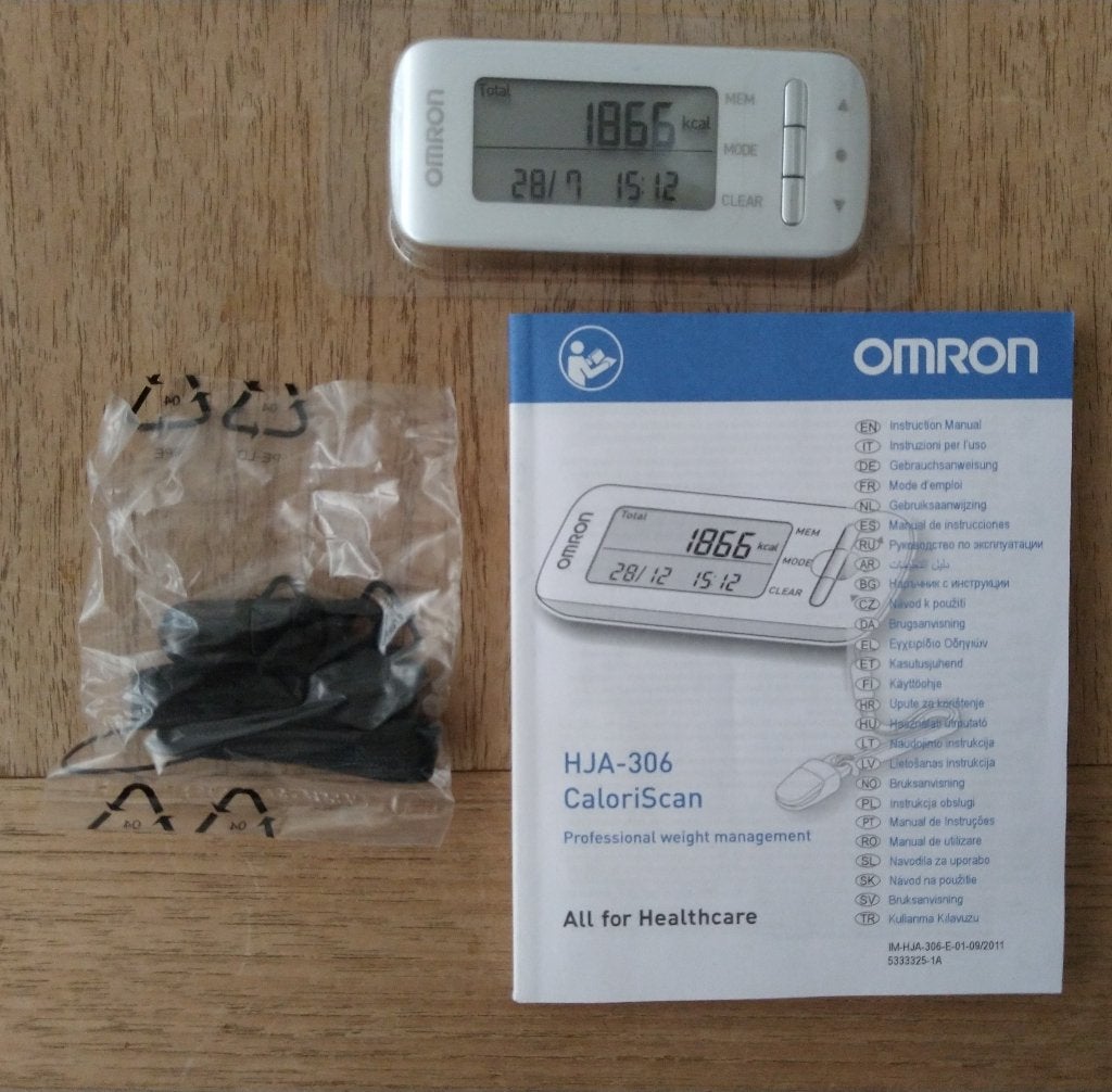 Omron CaloriScan HJA-306 – complete set in doos, Sport en Fitness, Fitnessmaterialen, Ophalen of Verzenden, Zo goed als nieuw