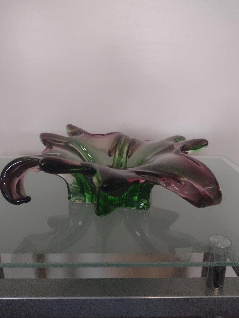 Vintage Murano stijl glazen stervormige schaal  '60 of '70, Antiek en Kunst, Ophalen