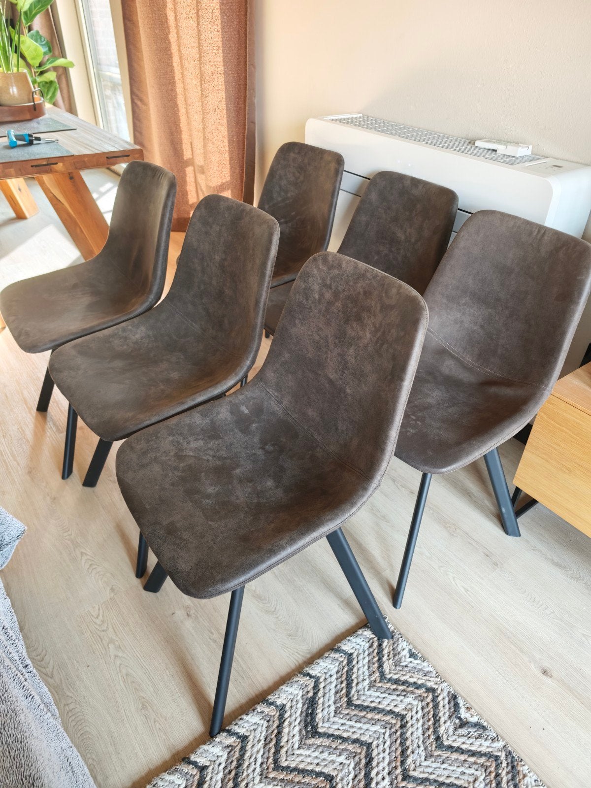Dinning chairs set, Huis en Inrichting, Ophalen, Overige materialen, Zo goed als nieuw, Grijs