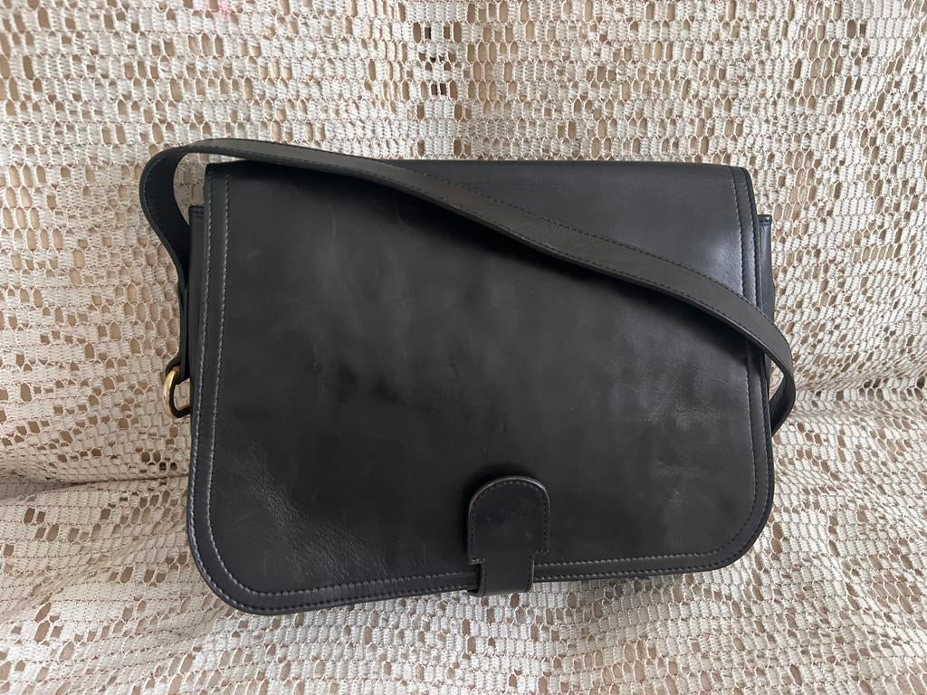 Sac DELVAUX vintage cuir noir, Enlèvement ou Envoi, Comme neuf, Noir