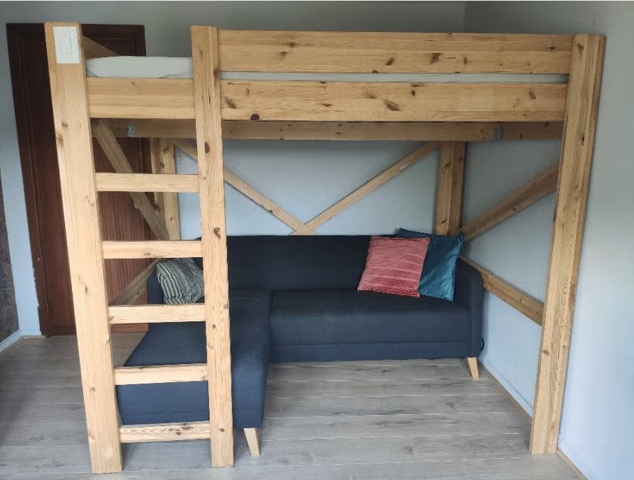 Lit mezzanine, chaise et/ou matelas, Queen size, Enlèvement, 200 cm, 160 à 180 cm